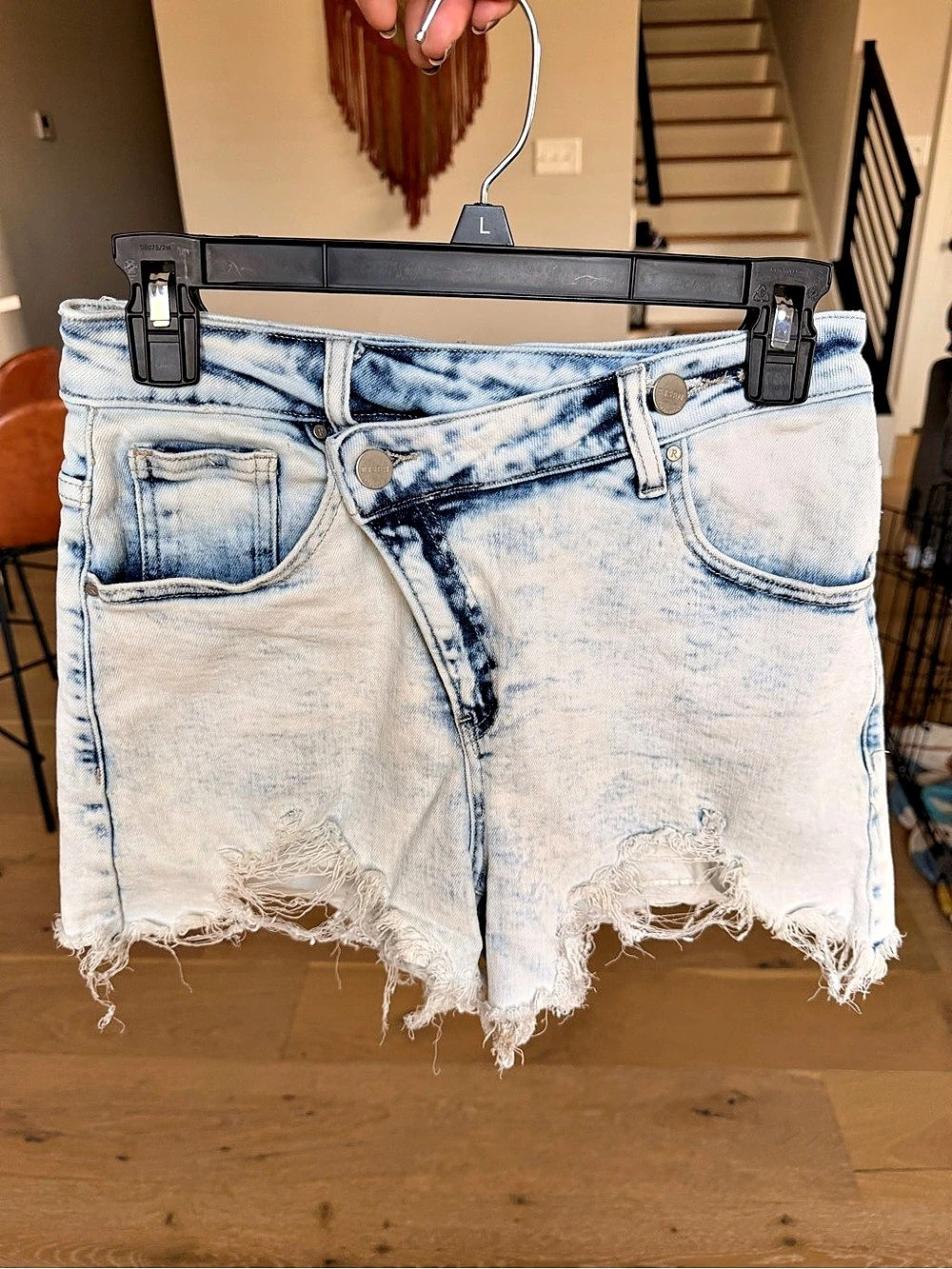Risen Jeans Distressed Denim Jean Shorts Size M